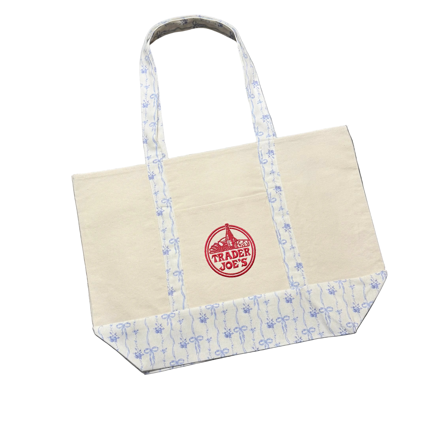 SPRINGTIME Trader Joe's Large Canvas Tote