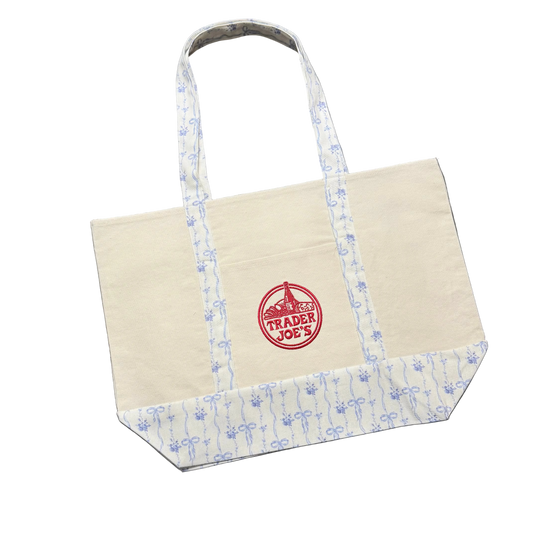 SPRINGTIME Trader Joe's Large Canvas Tote