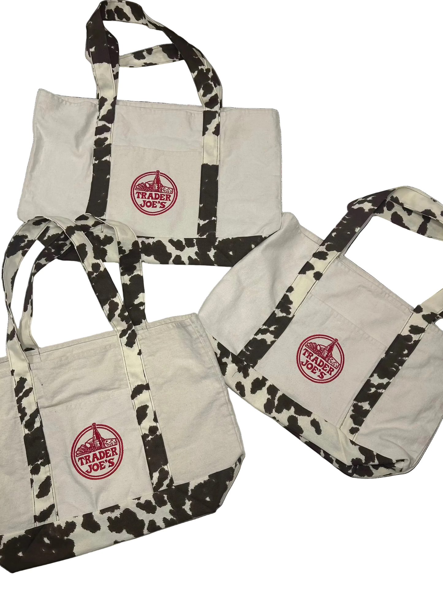 Cow Print Trader Joe's Large Canvas Tote