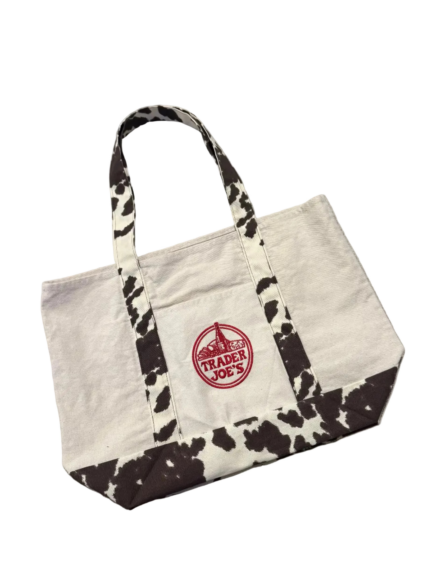 Cow Print Trader Joe's Large Canvas Tote